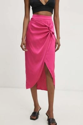 Answear Lab spódnica kolor różowy midi prosta