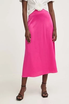 Answear Lab spódnica kolor różowy midi rozkloszowana