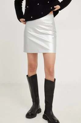 Answear Lab spódnica kolor srebrny mini prosta