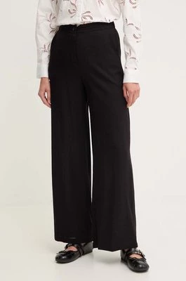 Answear Lab spodnie z lnem kolor czarny szerokie high waist