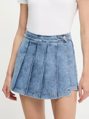 Answear Lab spódnicospodnie jeansowe damskie kolor niebieski gładkie high waist