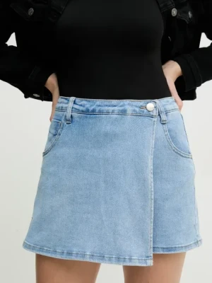 Answear Lab spódnicospodnie jeansowe damskie kolor niebieski gładkie medium waist