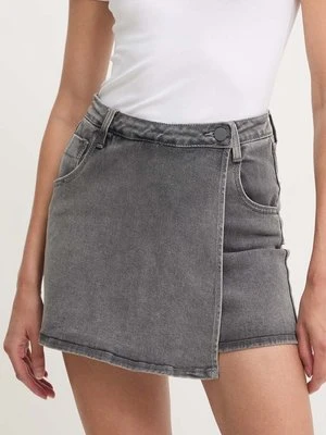 Answear Lab spódnicospodnie jeansowe kolor szary gładkie high waist