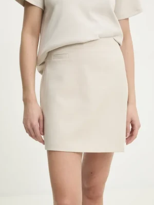 Answear Lab spódnicospodnie kolor beżowy gładkie high waist