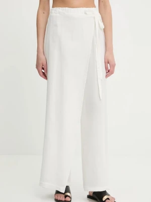 Answear Lab spodnie bawełniane damskie kolor biały szerokie high waist