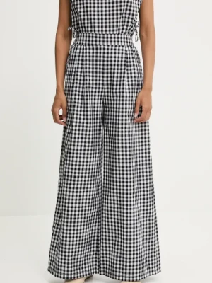 Answear.LAB spodnie bawełniane damskie kolor czarny szerokie high waist