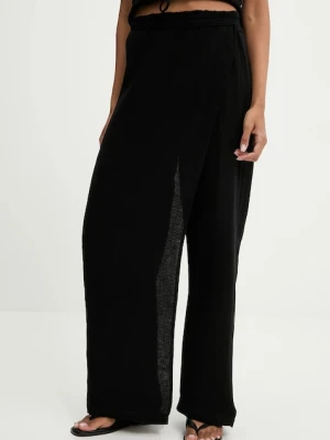 Answear Lab spodnie bawełniane damskie kolor czarny szerokie high waist