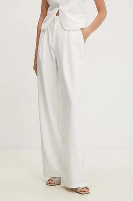 Answear Lab spodnie bawełniane kolor biały proste high waist