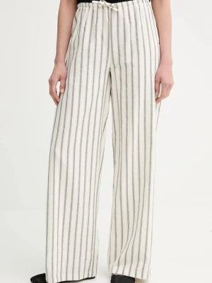 Answear Lab spodnie damskie kolor beżowy proste high waist