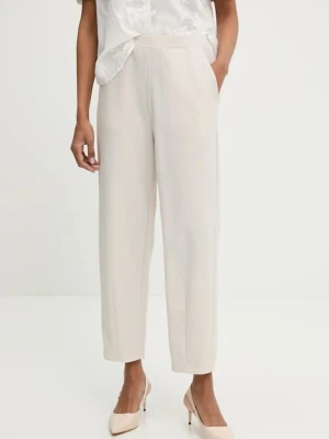 Answear Lab spodnie damskie kolor beżowy proste high waist