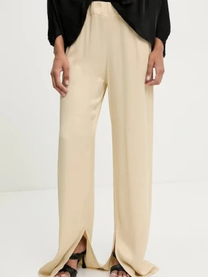 Answear.LAB spodnie damskie kolor beżowy proste high waist