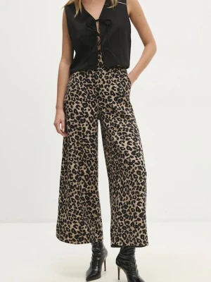 Answear.LAB spodnie damskie kolor beżowy proste high waist