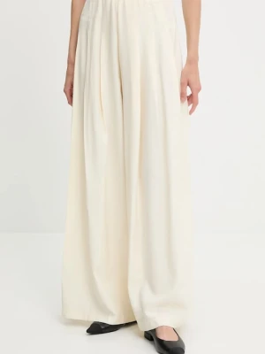 Answear.LAB spodnie damskie kolor beżowy szerokie high waist