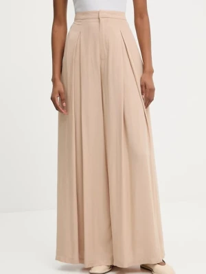 Answear.LAB spodnie damskie kolor beżowy szerokie high waist