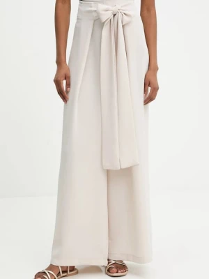 Answear.LAB spodnie damskie kolor beżowy szerokie high waist
