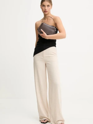 Answear.LAB spodnie damskie kolor beżowy szerokie high waist