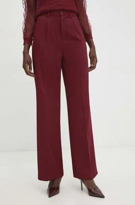 Answear Lab spodnie damskie kolor bordowy szerokie high waist