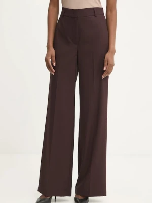 Answear.LAB spodnie damskie kolor bordowy szerokie high waist