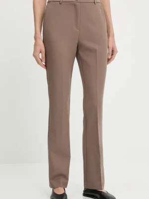 Answear Lab spodnie damskie kolor brązowy dzwony high waist