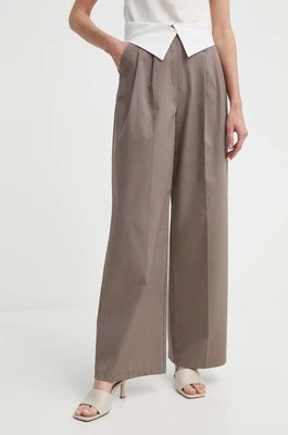 Answear Lab spodnie damskie kolor brązowy szerokie high waist
