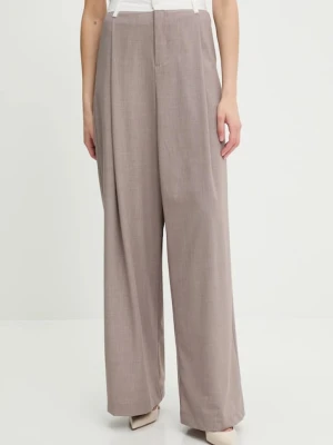 Answear Lab spodnie damskie kolor brązowy szerokie high waist