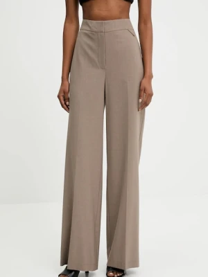 Answear Lab spodnie damskie kolor brązowy szerokie high waist