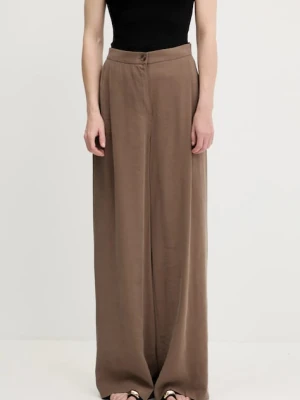 Answear Lab spodnie damskie kolor brązowy szerokie high waist