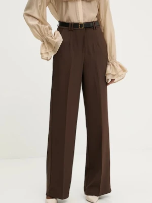 Answear.LAB spodnie damskie kolor brązowy szerokie high waist
