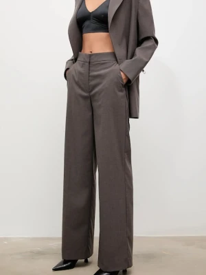 Answear.LAB spodnie damskie kolor brązowy szerokie high waist