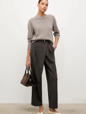 Answear.LAB spodnie damskie kolor brązowy szerokie high waist