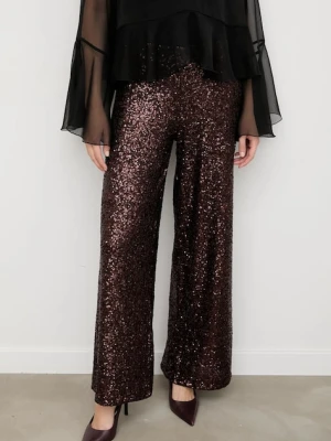 Answear.LAB spodnie damskie kolor brązowy szerokie high waist
