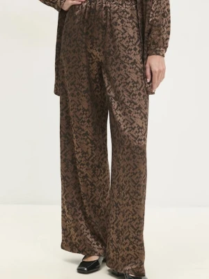 Answear.LAB spodnie damskie kolor brązowy szerokie high waist