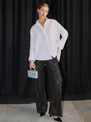 Answear.LAB spodnie damskie kolor czarny szerokie high waist