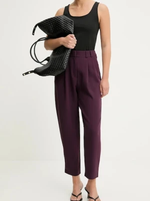 Answear.LAB spodnie damskie kolor fioletowy fason chinos high waist