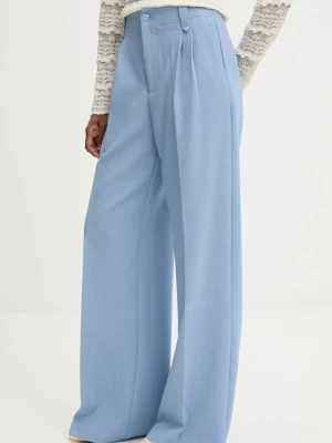 Answear.LAB spodnie damskie kolor niebieski szerokie high waist