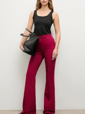 Answear Lab spodnie damskie kolor różowy dzwony medium waist Answear.LAB