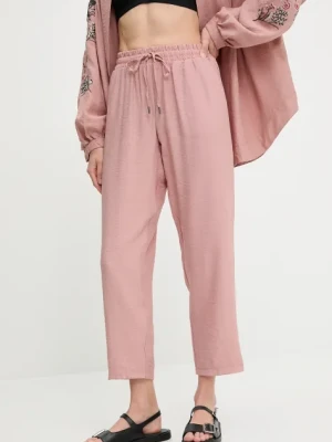 Answear Lab spodnie damskie kolor różowy proste high waist