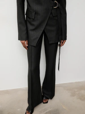 Answear.LAB spodnie damskie kolor szary dzwony medium waist