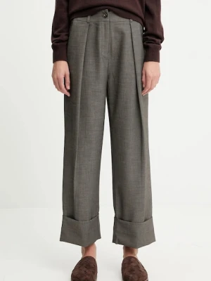 Answear.LAB spodnie damskie kolor szary proste high waist