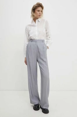 Answear Lab spodnie damskie kolor szary szerokie high waist