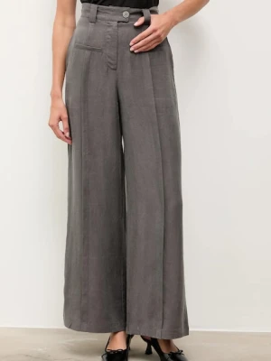 Answear.LAB spodnie damskie kolor szary szerokie high waist