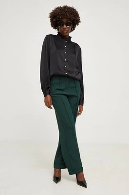Answear Lab spodnie damskie kolor zielony proste high waist