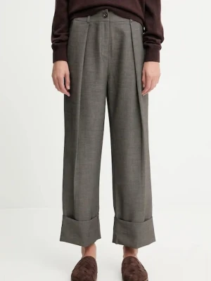 Answear.LAB spodnie damskie kolor zielony proste high waist