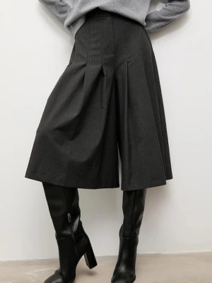 Answear.LAB spodnie kolor szary midi rozkloszowana