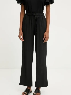Answear Lab spodnie lniane damskie kolor czarny szerokie high waist