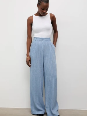 Answear.LAB spodnie palazzo damskie z dodatkiem lnu