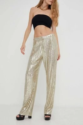 Answear Lab spodnie X kolekcja limitowana BE SHERO damskie kolor złoty proste high waist