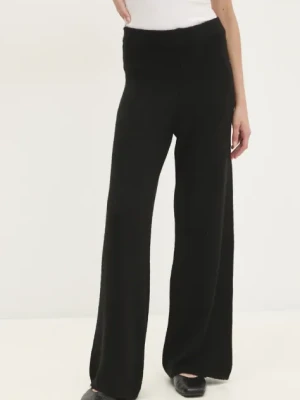 Answear Lab spodnie z wełną kolor czarny proste high waist