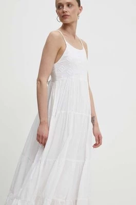 Answear Lab sukienka bawełniana kolor biały midi rozkloszowana