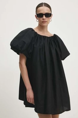Answear Lab sukienka bawełniana kolor czarny mini rozkloszowana